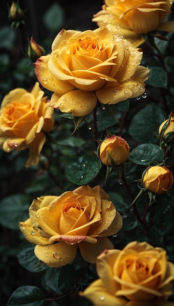 Yellow rose flower