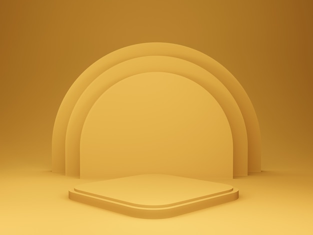 Yellow rounded stage podium