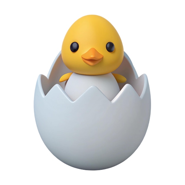 Photo a yellow rubber duck egg with a white background