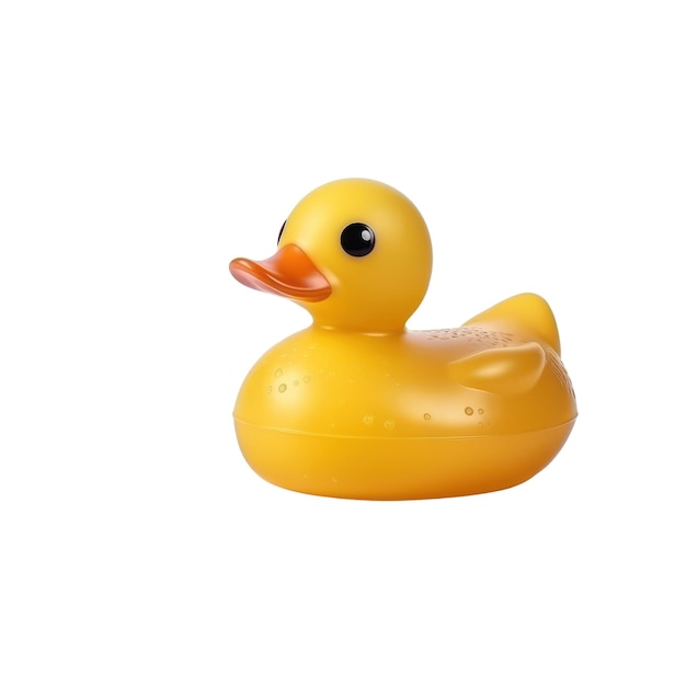 A yellow rubber duck with the word duck on it