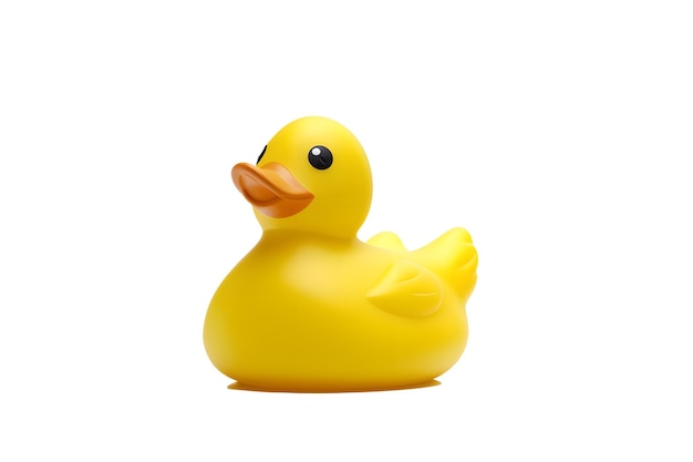 A yellow rubber duck with the word duck on it