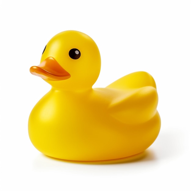 A yellow rubber duck with the word duck on it