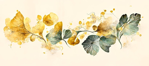 A yellow sheet of paper shows flowers with golden leaves