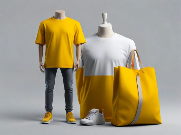 a yellow shirt with a white collar and a white shirt with a white shirt on it