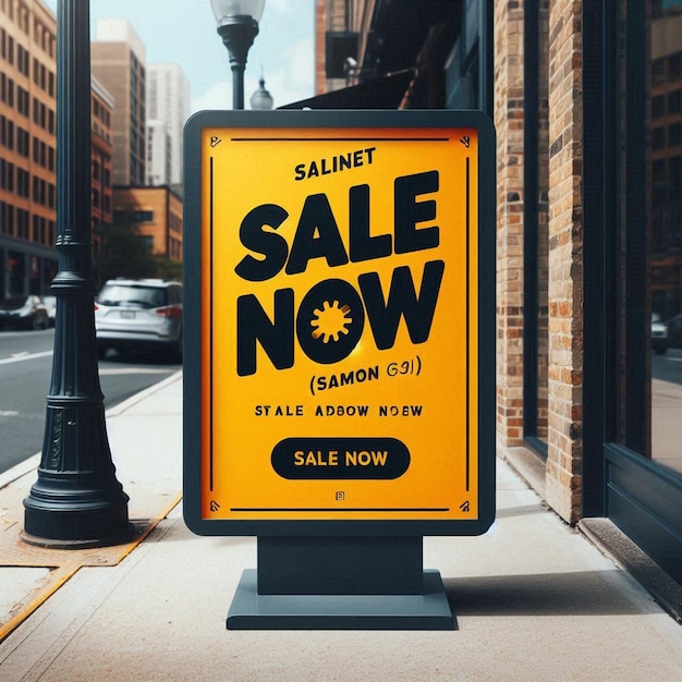 a yellow sign that says sale now now now now now