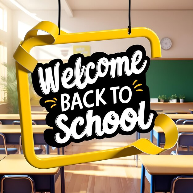 a yellow sign that says welcome back to school