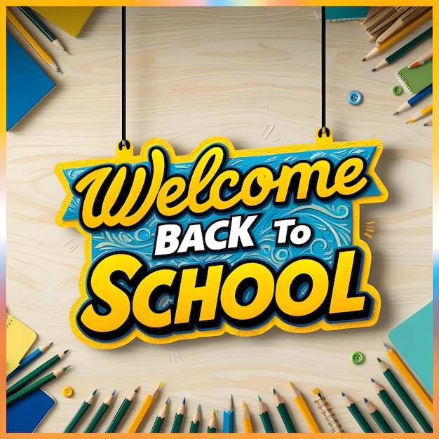 a yellow sign that says welcome back to school