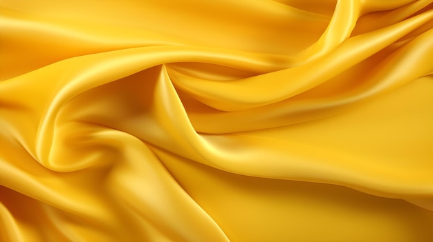 Yellow Silk Fabric Texture with Beautiful Waves Elegant Background for a Luxury Product