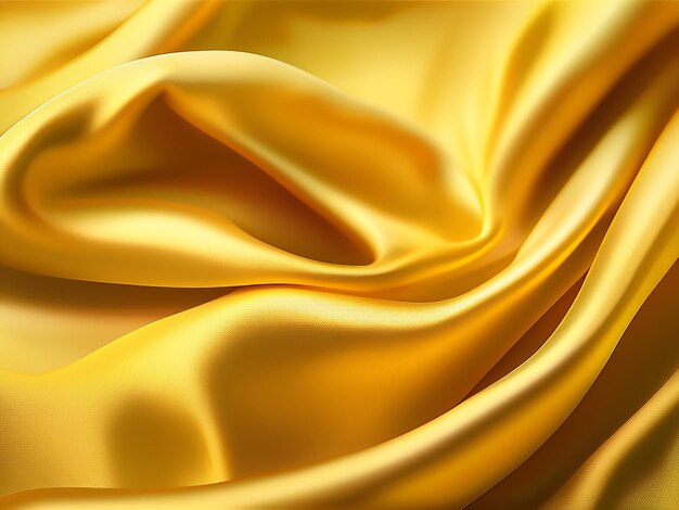 yellow silk or satin luxury fabric texture can use as abstract background