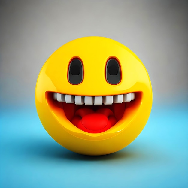 A yellow smiley face with a black and white face.