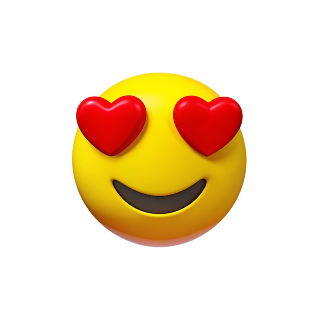 a yellow smiley face with red hearts on it