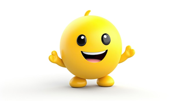 A yellow smiley face with the words " happy " on the bottom.