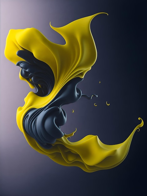 A yellow smoke wave with a light background