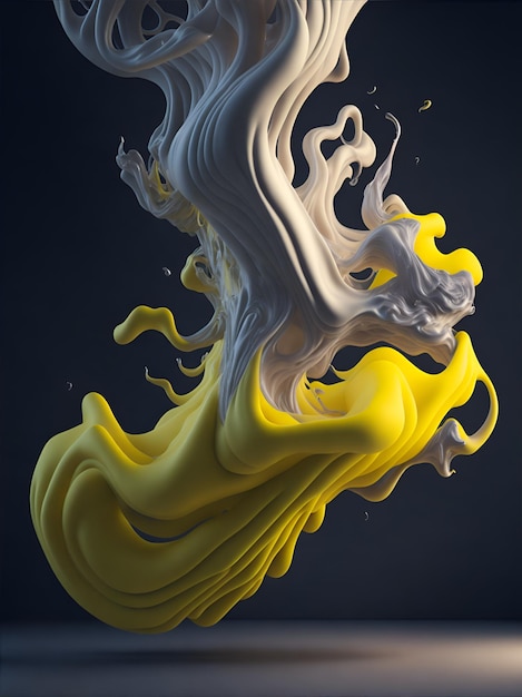 A yellow smoke wave with a light background