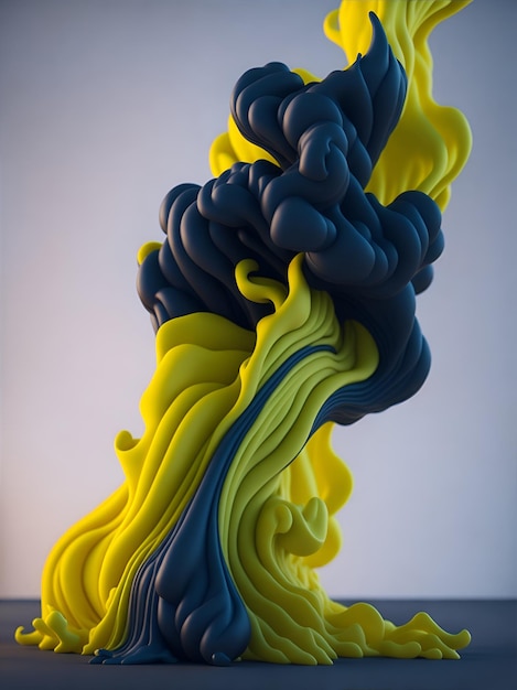 A yellow smoke wave with a light background