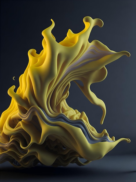 A yellow smoke wave with a light background