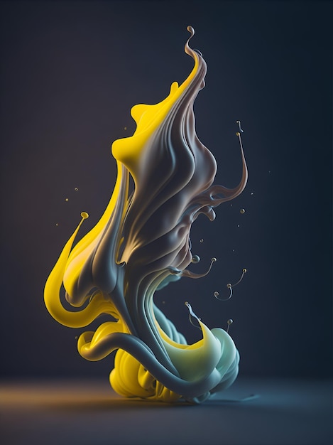 A yellow smoke wave with a light background