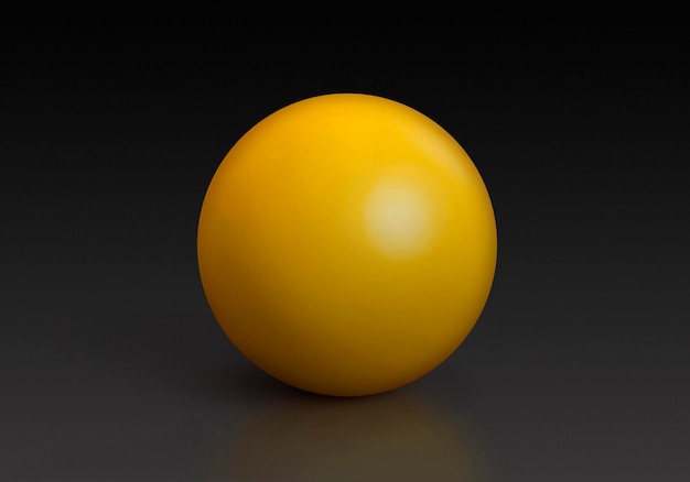 Yellow Spheres Isolated on black Background 3D render