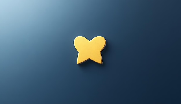 Photo a yellow star shaped object with a yellow star on it