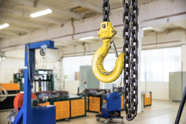 Yellow steel loadlifting hook