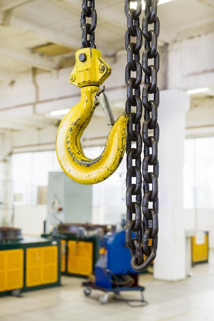 Yellow steel loadlifting hook