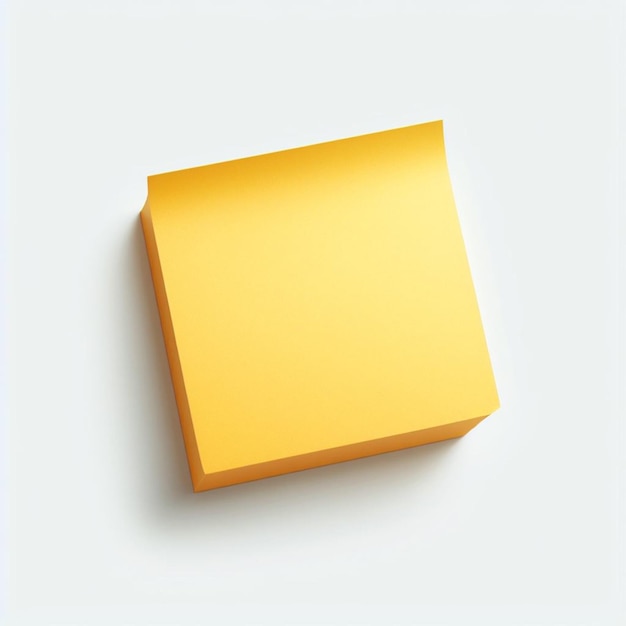 Yellow Sticky Note on White Background ai image