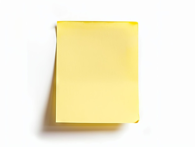 Yellow sticky note on white background