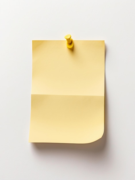 Yellow sticky note on white background