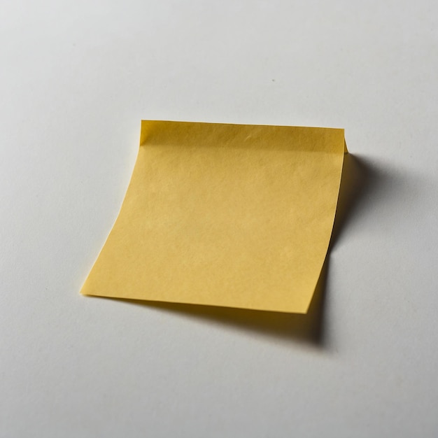 Yellow sticky note on white background