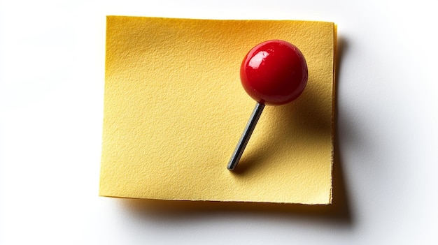 Yellow Sticky Note with Red Pushpin Generative AI