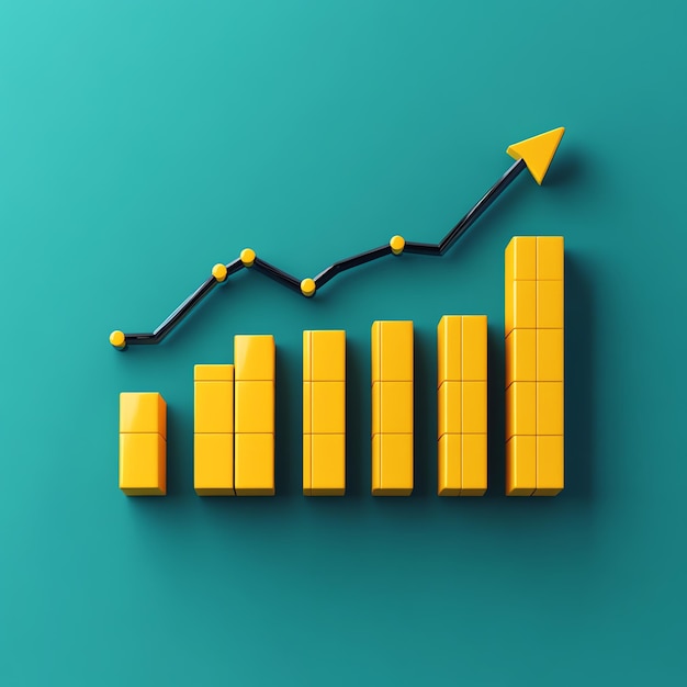 Photo yellow stock chart going up