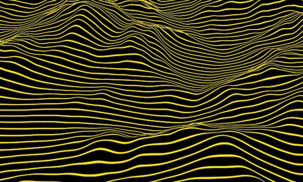 Yellow stripped terrain Abstract wave