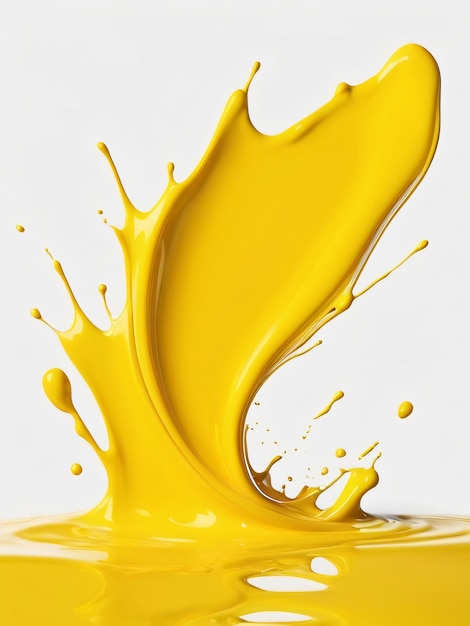 Yellow strokes of paint isolated on a white background