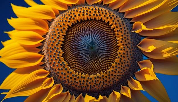 Yellow sunflower close up vibrant petal pattern summer beauty generated by AI