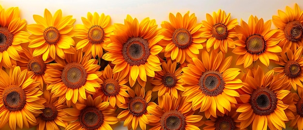 Yellow sunflowers closeup Natural romantic ultrawide premium background