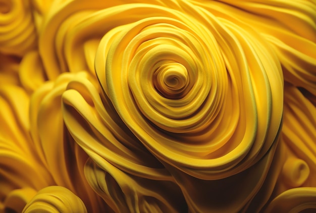 A yellow swirl with a spiral in the center.