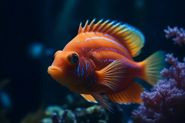 Yellow tang fish Generative AI