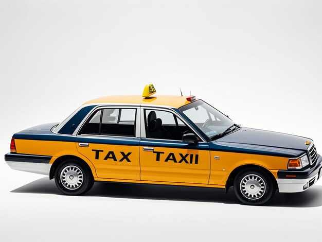 Photo a yellow taxi cab with the word taxi on the top