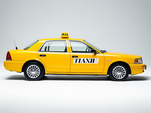 Photo a yellow taxi cab with the word taxi on the top