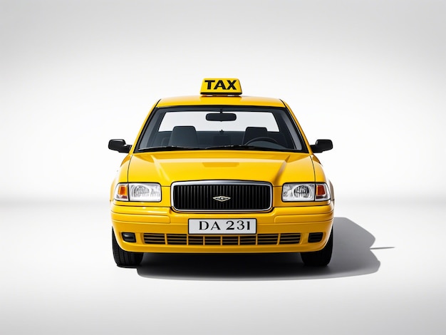 Photo a yellow taxi with a license plate on the front