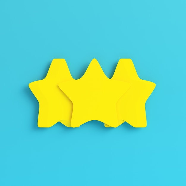 Yellow three abstract stars in pastel colors