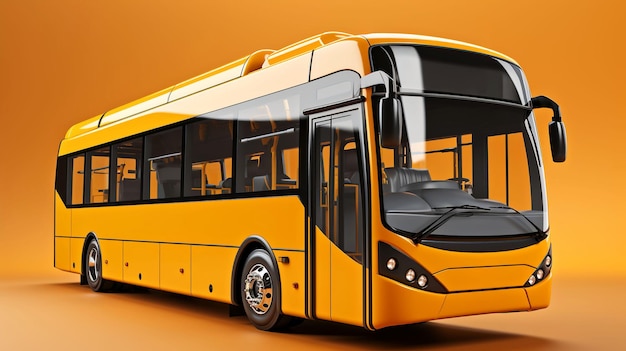 Yellow tourist city or school bus travel and comfort the concept of ground transportation