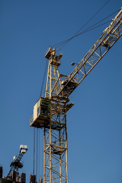 Yellow tower crane