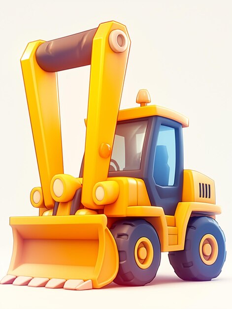 Photo yellow toy bulldozer model display generated by ai