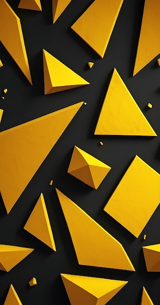 Photo a yellow triangle with a yellow triangle on it