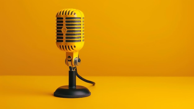 The Yellow Vintage Microphone