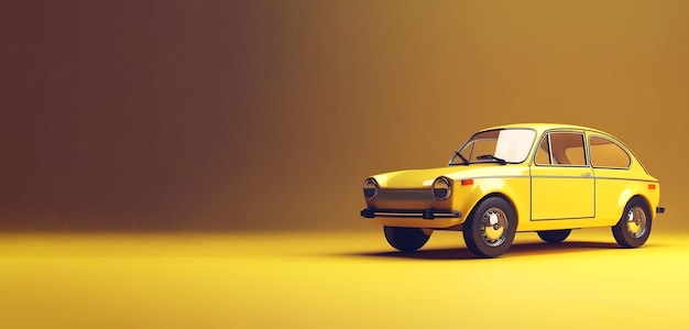 Yellow vintage retro car nostalgic transport AI generated