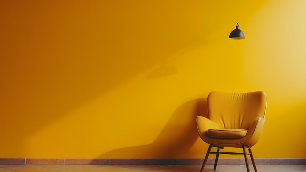 yellow wall modern interior style Generative AI