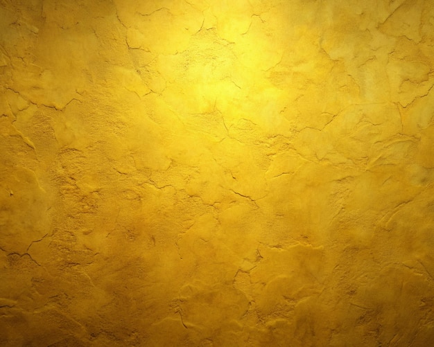 a yellow wall with a light shining on it