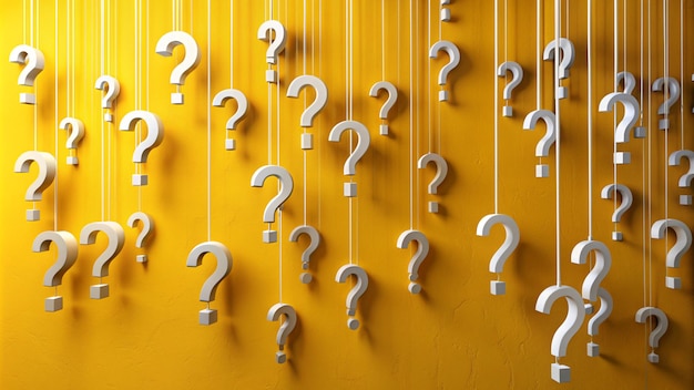 a yellow wall with question marks on it and a yellow background with one that says question